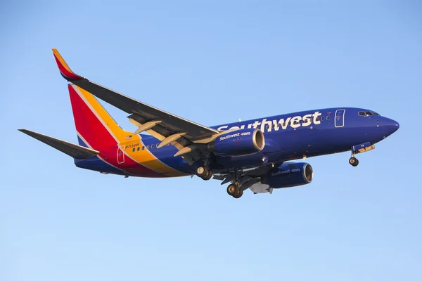 Southwest Airlines 737 Avião comercial a jato — Fotografia de Stock