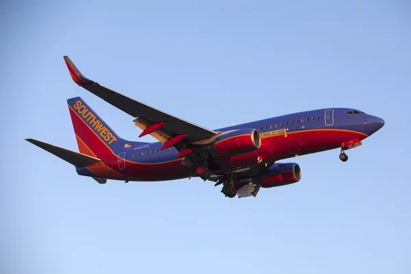 Southwest Airlines 737 commercieel vliegtuig Jet — Stockfoto