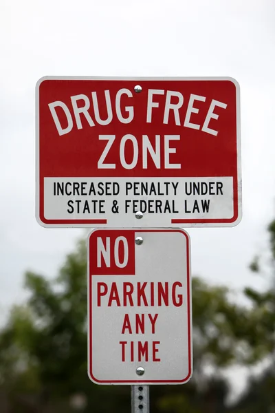 Znak Strefa wolnego narkotyków — Zdjęcie stockowe