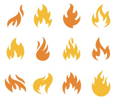 Fire Flame Icons and Symbols clipart