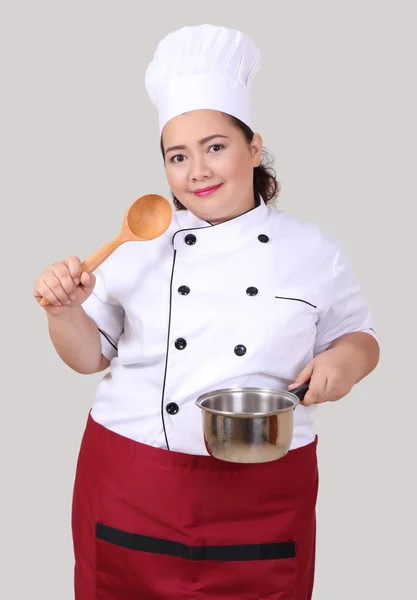 Nő egyenruhában chef — Stock Fotó