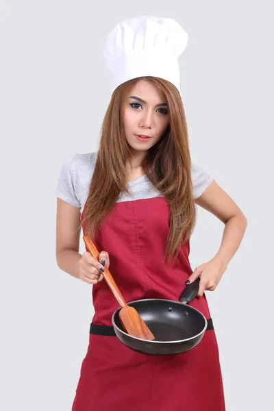 Mujer chef uniforme — Foto de Stock