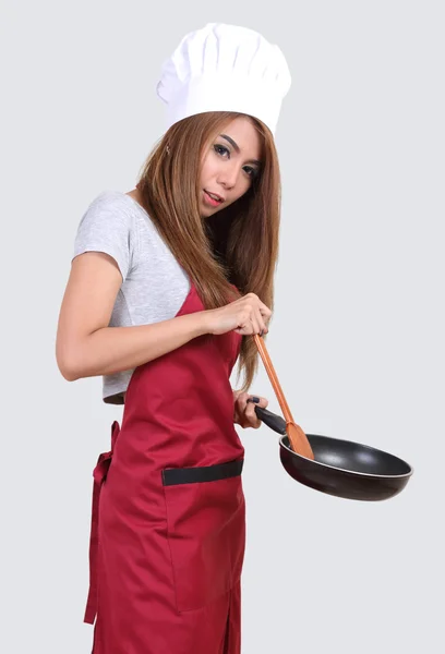 Vrouw chef-kok uniform — Stockfoto