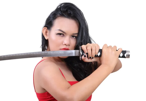 Woman samurai — Stock Photo, Image