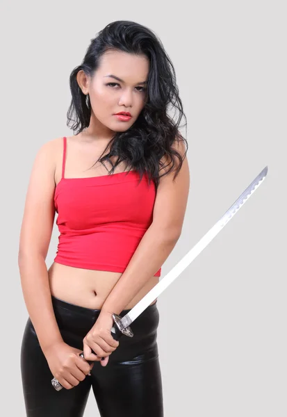 Woman samurai — Stock Photo, Image