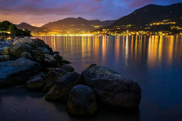 Salo Itálie Krásný Západ Slunce Nad Vodou Jezera Garda — Stock fotografie