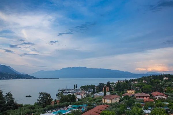 Portese Italy Beautiful Sunset Water Lake Garda — Stock Photo, Image