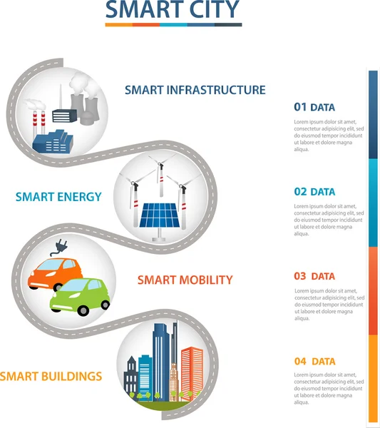 Smart City a Smart Grid koncepce — Stockový vektor