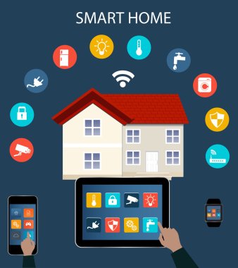 Smart home automation clipart