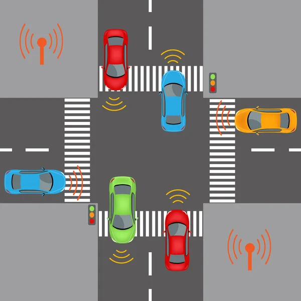 Fordon som trådlös kommunikation — Stock vektor