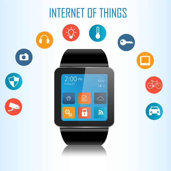 Smartwatch and Internet of things concept — Stock Vector