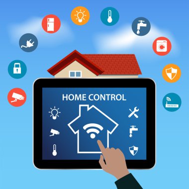 Akıllı ev uygulamaları ile modern dijital Tablet Pc