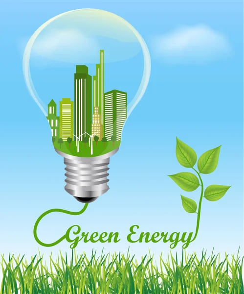녹색 에너지 개념 — 스톡 벡터
