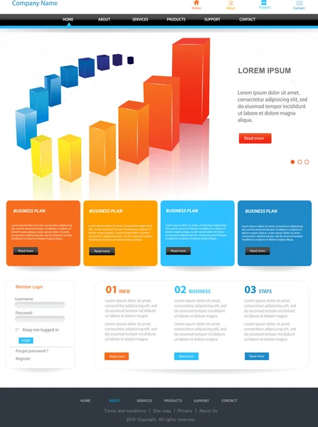 Weboldal sablon tervezés — Stock Vector