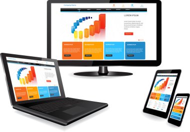 birden fazla cihaz üzerinde web sitesi şablonu