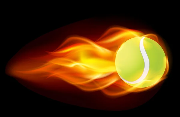 Flaming tennisbal — Stockvector