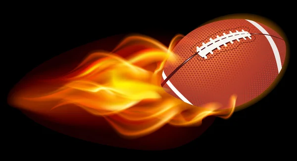 Bola de fútbol en llamas — Vector de stock