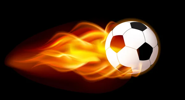 Ballon de football flamboyant — Image vectorielle