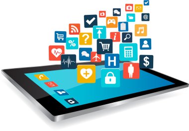 tablet pc ile bulut uygulama simgeleri