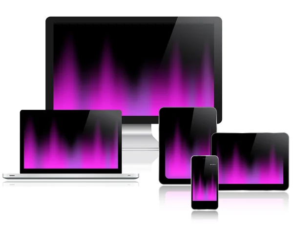 Modèle de site Web sur plusieurs appareils — Image vectorielle