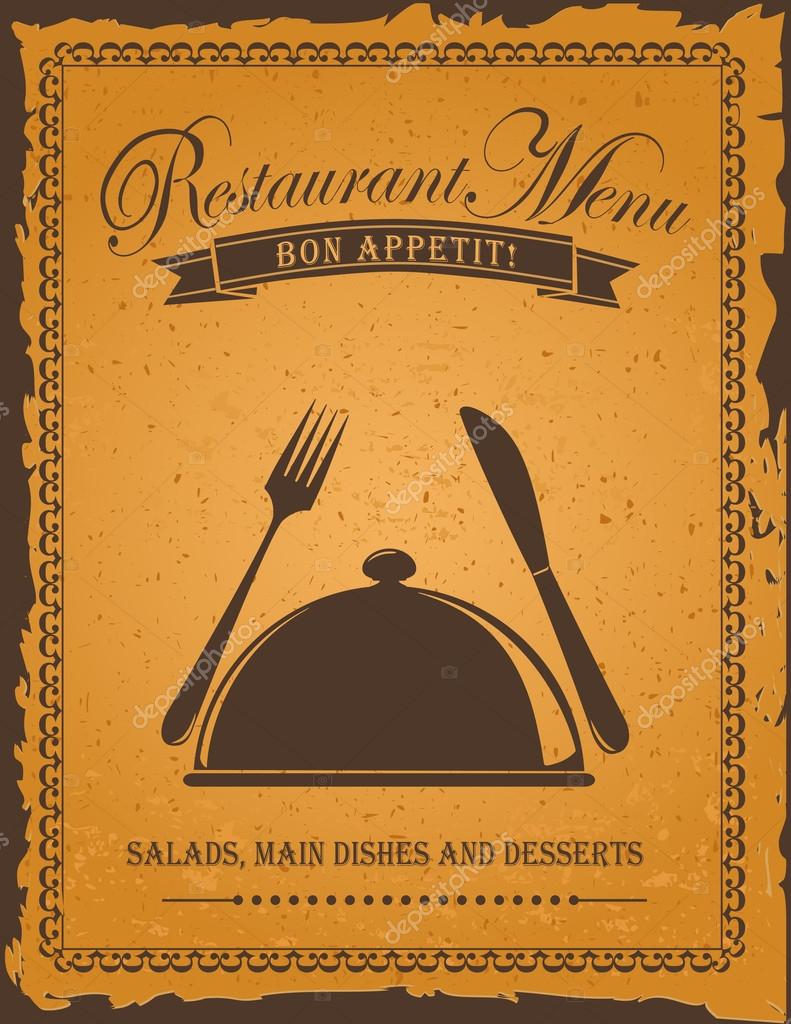Carta del restaurante Vintage — Archivo Imágenes 
