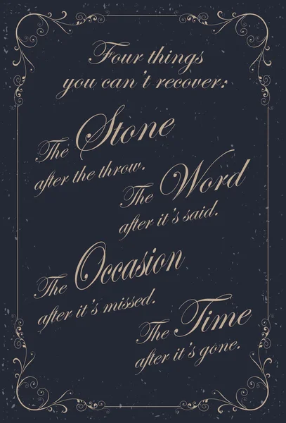 Вінтажний плакат з мотиваційними цитатами — стоковий вектор