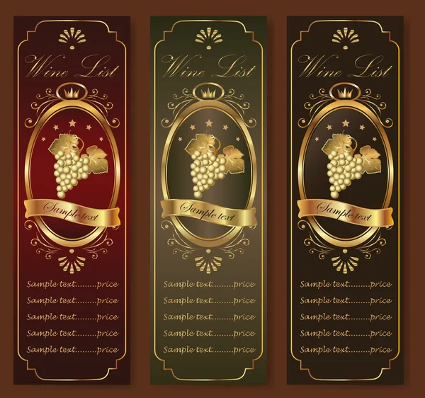 Elegante wijnkaart concept — Stockvector