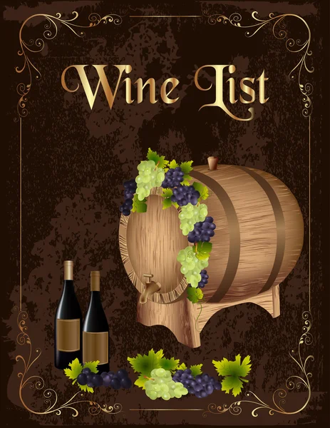 Wine list — Stock Vector