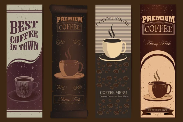 Vintage koffie banners — Stockvector