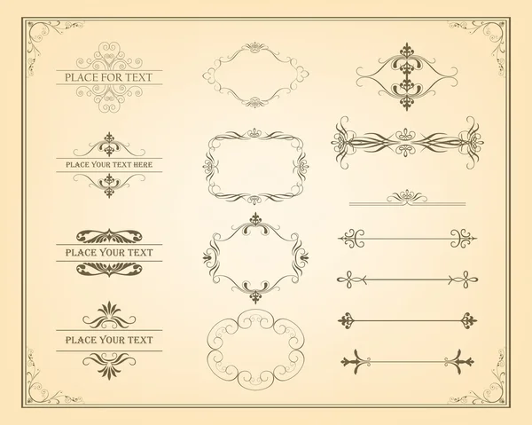 Decorative vintage frames and page decoration elements — Stock Vector