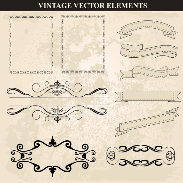 Dekorative Vintage-Rahmen Bänder und Grenzen setzen Vektor — Stockvektor