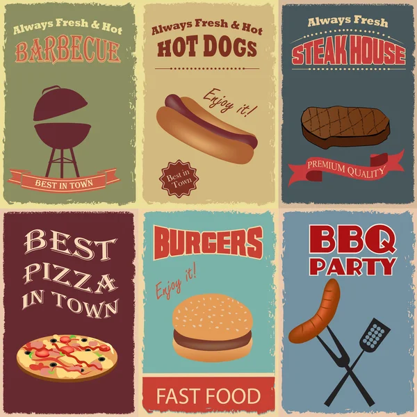 Vintage Fast Food Poster Design — Stockvektor