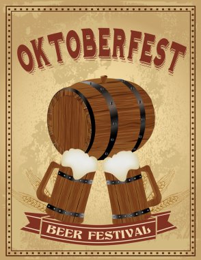 Oktoberfest bira Festivali VINTAGE poster