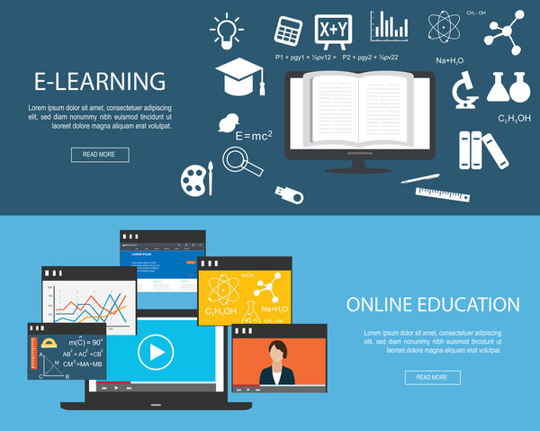 Flat designed banners