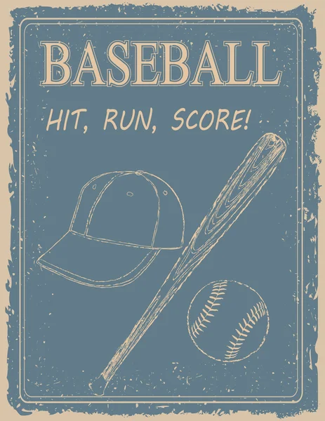 Cartel de béisbol Vintage — Vector de stock