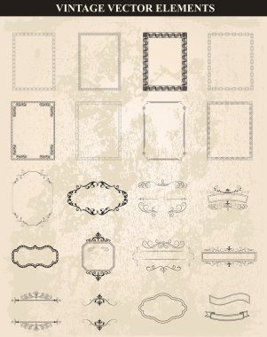 Dekoratif vintage çerçeveleri ve borders vektör ayarla