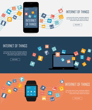 Düz afiş Internet of Things için tasarlanmış.