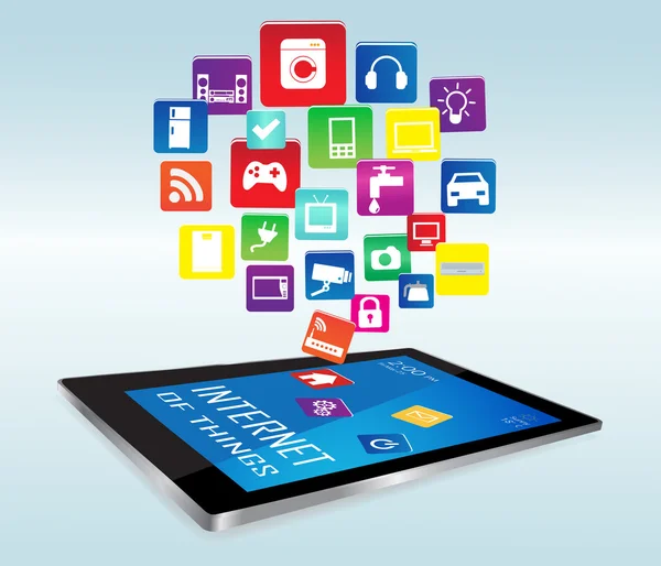 Tablet Pc i Internet przedmiotów Apps — Wektor stockowy