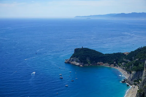 Baai Van Saracens Punta Crena Ligurië Italië — Stockfoto