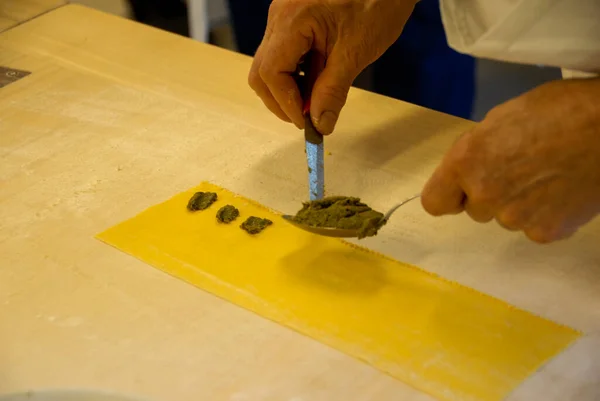 Agnolotti Pasta Fatta Casa Delle Langhe Piemonte Italia — Foto Stock