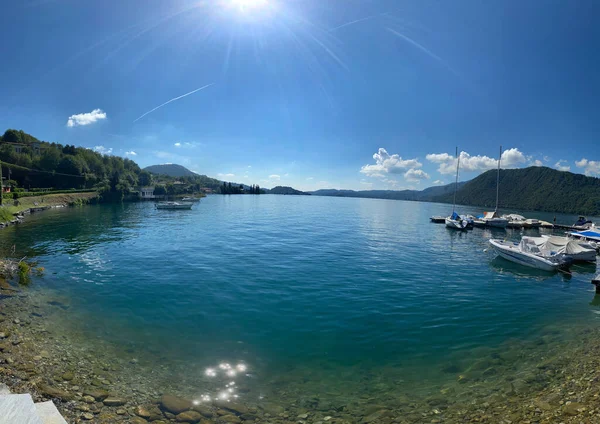 Paisagem Lago Orta Piemonte Itália — Fotografia de Stock