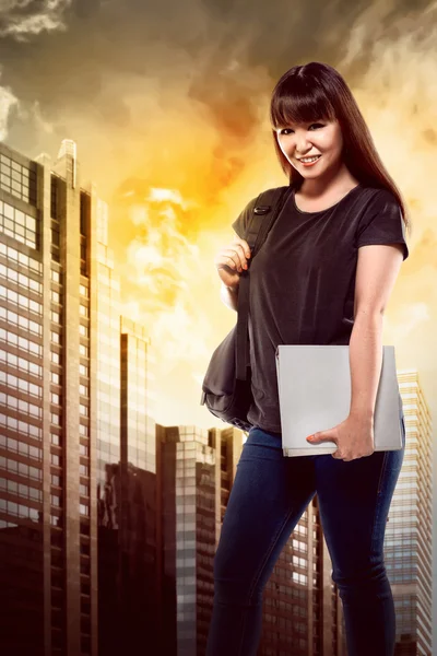 Asian female college student — Stock Photo, Image