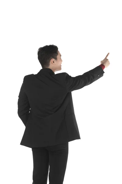 Asian business man pointing something — Stock Photo, Image
