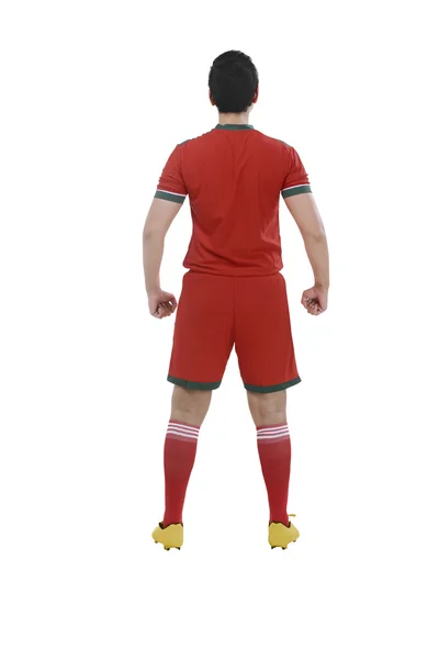 Back view of male soccer player — Stock Photo, Image
