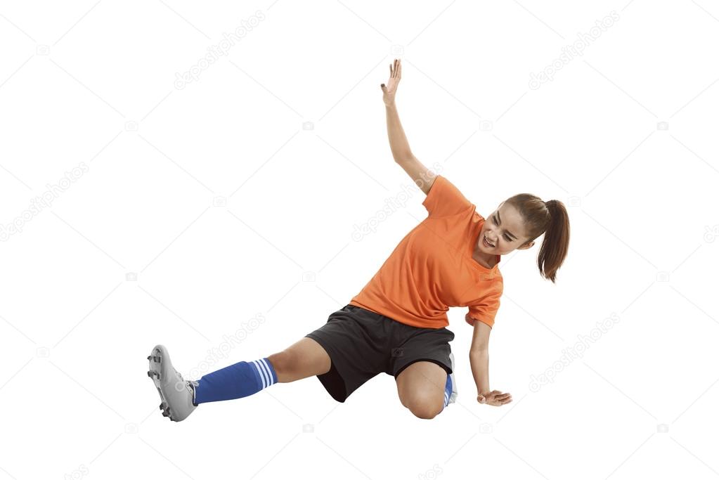 Football player sliding tackle — Stock Photo © leolintang 112042770