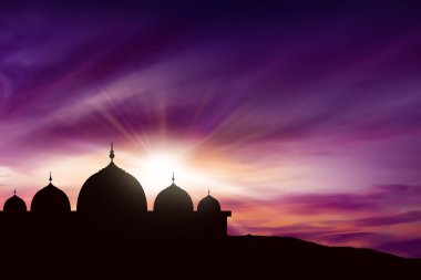 Gün batımında siluet Camii 