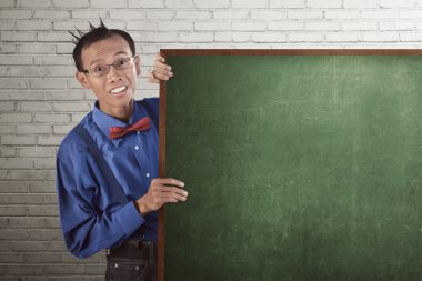 İnek adam holding Pano