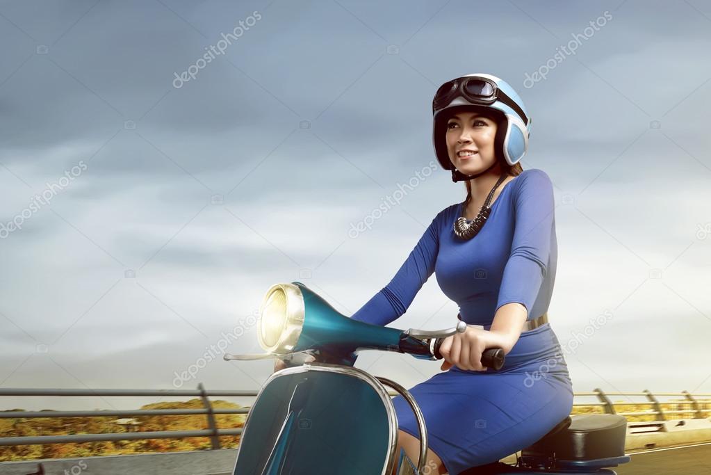 asian biker girl