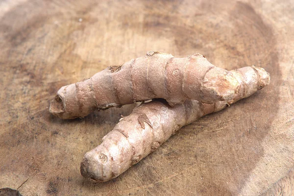 Curcuma Fresca Sfondo Legno — Foto Stock