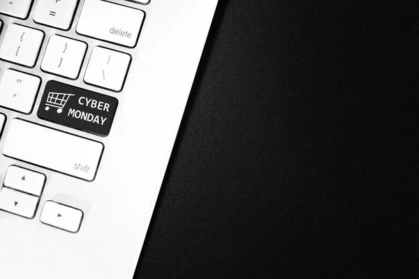 Cyber Monday Text Auf Der Laptop Tastatur Cyber Monday Konzept — Stockfoto